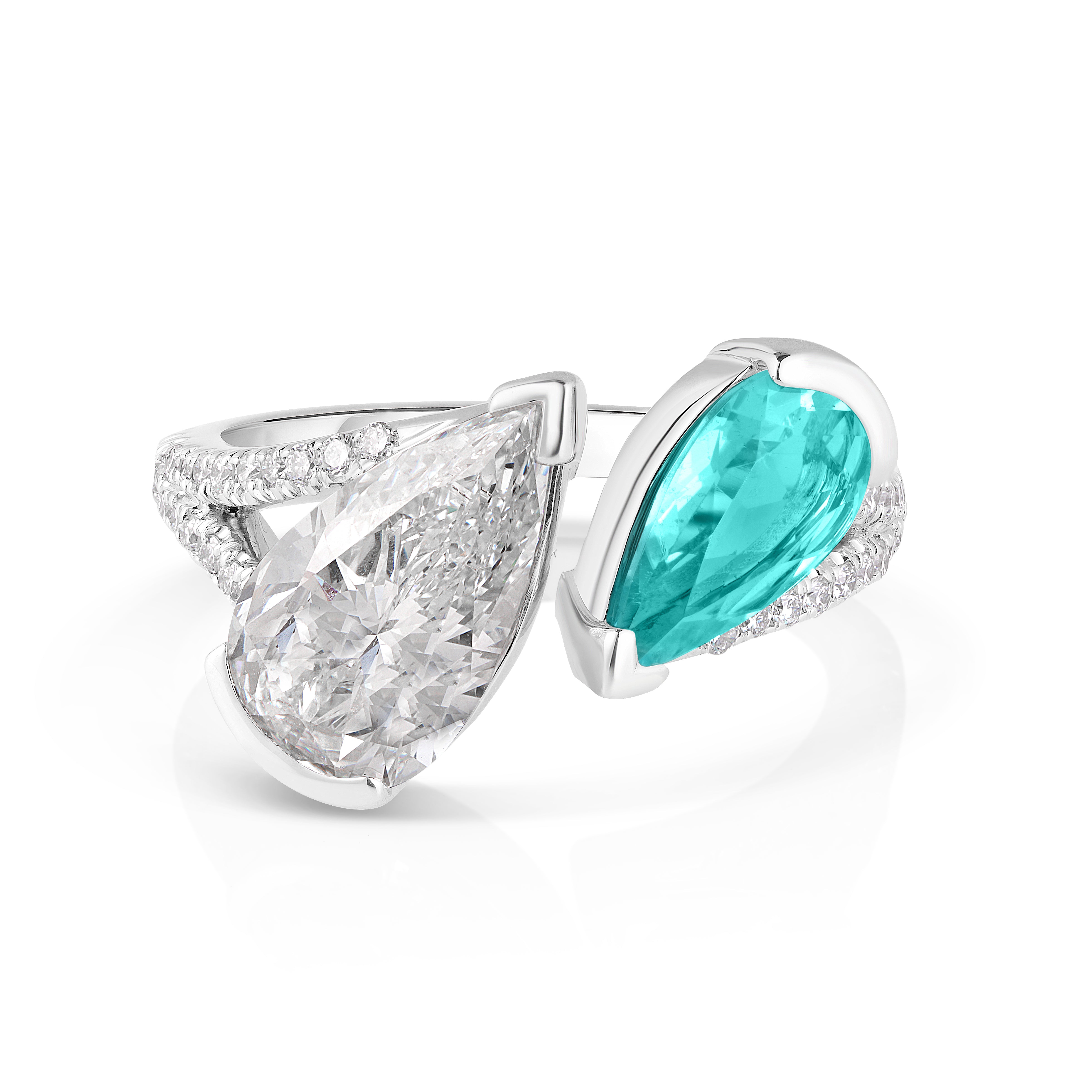 Paraiba Pear Ring